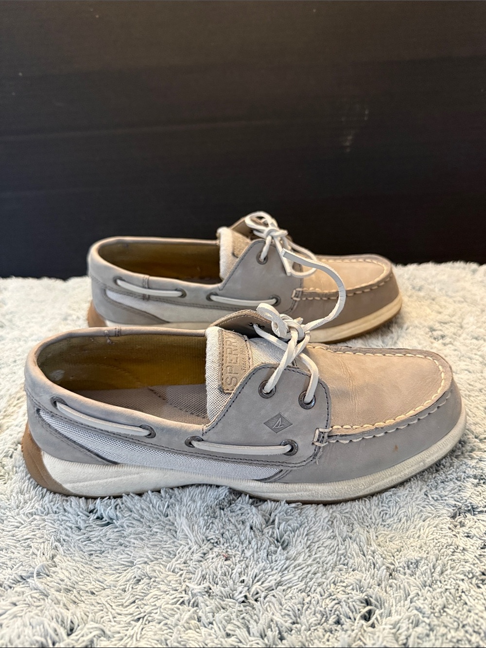Sperry Women’s Gray Leather Boat Shoes